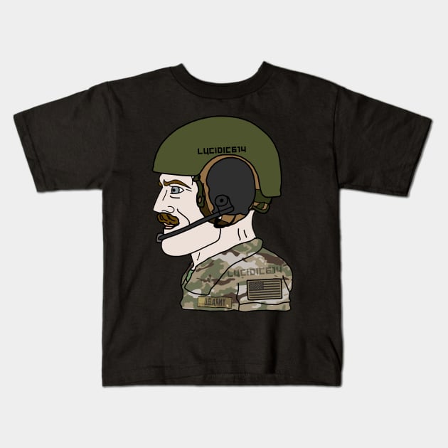 Chad US Army 19K CVC Tanker Kids T-Shirt by Lucidic614
